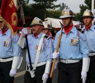 la Garde au drapeau du Sdis de l'Essonne lors des portes ouvertes du CIS de Brétigny-sur-Orge 